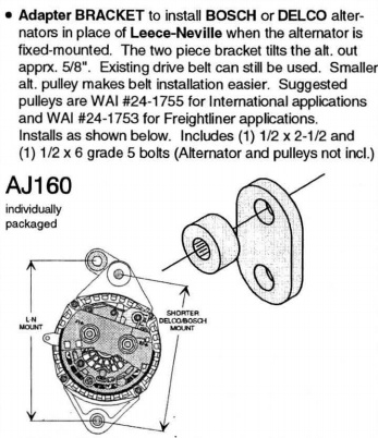 AJ160_AFTERMARKET BRAND Alternator Mount Adapter Bracket